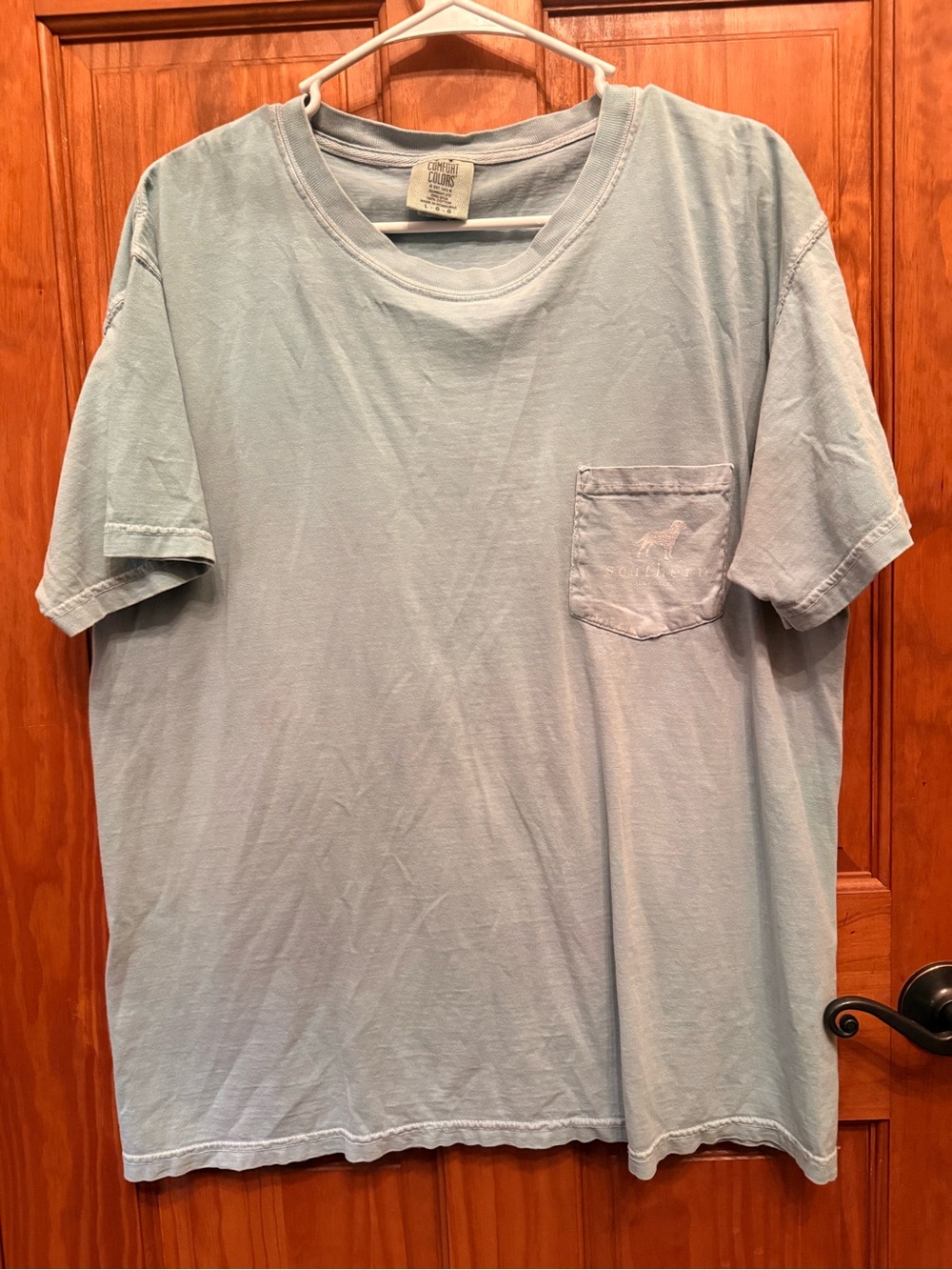 Comfort Colors Short Sleeve Pocket Tee - Pale Blue